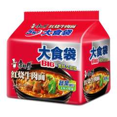 康师傅大食袋5连包红烧牛肉面 145克*5