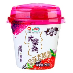 伊利大果粒草莓桑堪味酸奶260g/杯