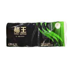 猫王12卷实芯卷纸1800g/提