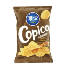 可比克小弯曲烧烤味纯切薯片 62克